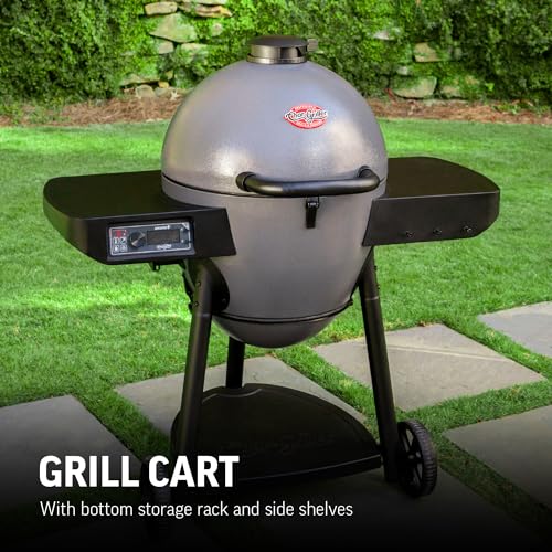 Char-Griller AKORN Kamado Charcoal Grill and Smoker with Cast Iron Grates, Graphite W412362