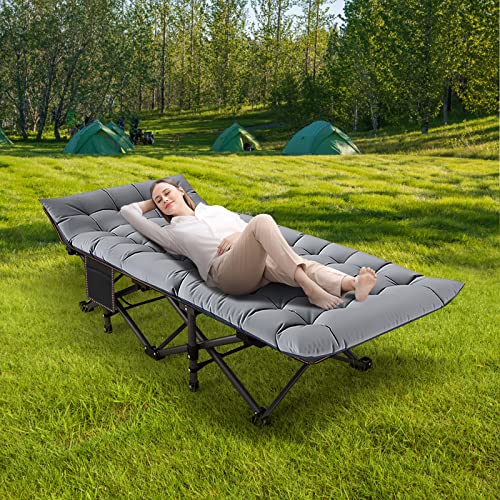 NAIZEA Folding Camping Cot for Adults, Adjustable Reclining Chair N72576