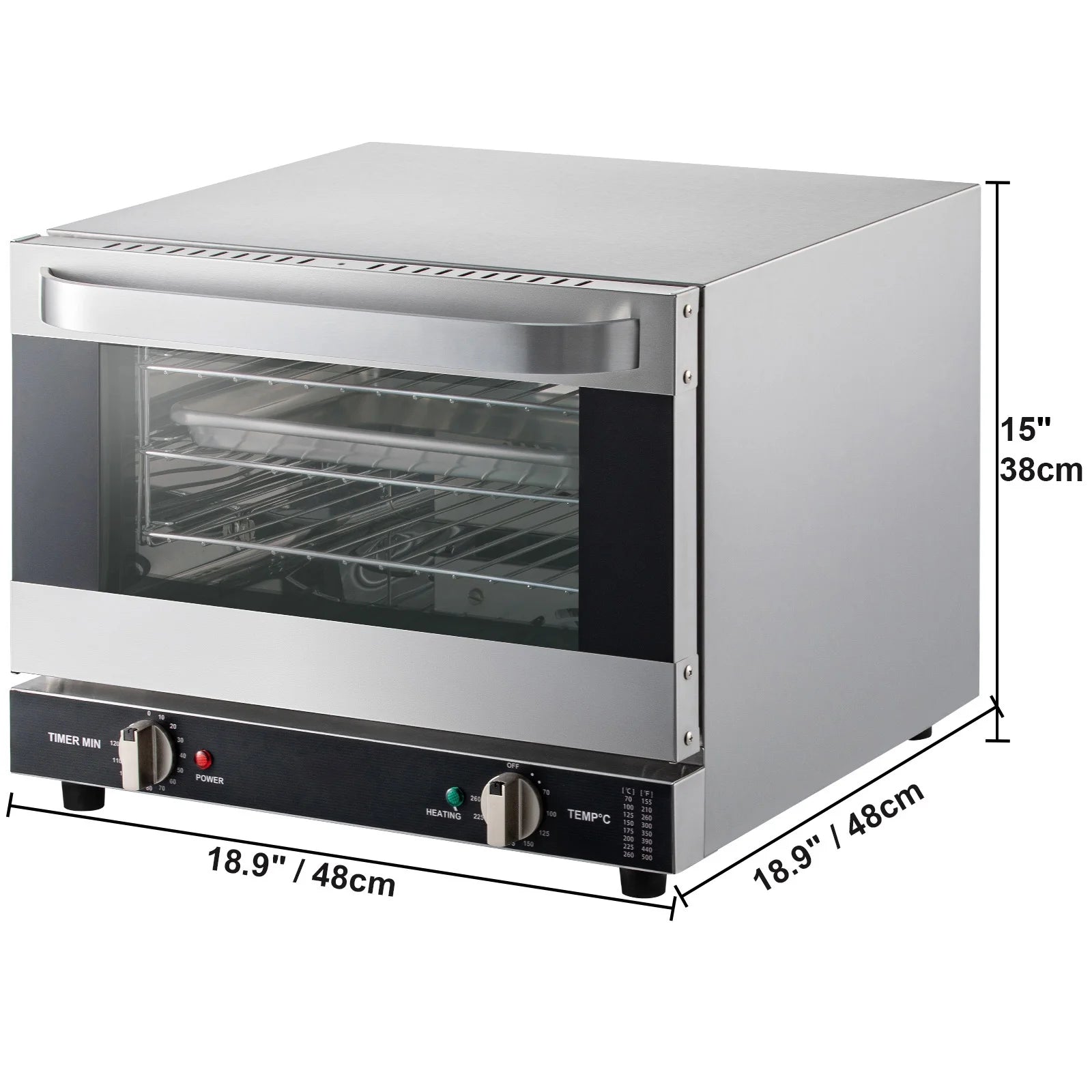 Commercial Convection Oven 21L Countertop Electric Baking Oven with Front Glass Door H6286