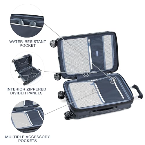 Travelpro Platinum Elite Hardside Expandable Carry-On Luggage, 8 Wheel Spinner, TSA Lock, 20-Inch X826544