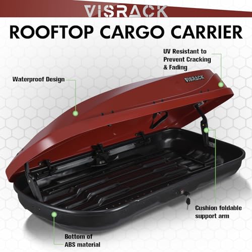 Heavy Duty Hard Shell Rooftop Cargo Box, Waterproof, 62"L x 31"W x 15"H, Diamond Black Y830591