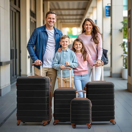Coolife Luggage 4 Piece Set Spinner Hardshell TSA Lock P1083