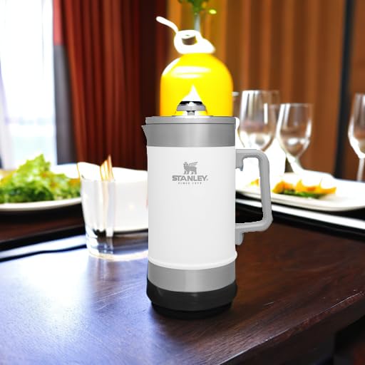 Stanley Classic Stay-Hot French Press Coffee Maker 48 oz, Insulated Stainless Steel, Hammertone Green L5297