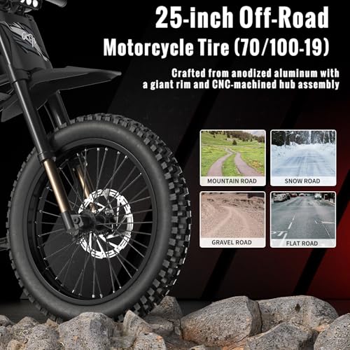 GT73 PRO Electric Dirt Bike for Adults, 60V 3000W, 85 Miles Range S333