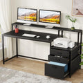 Tribesigns 63 Inch Computer Desk with File Drawer Cabinet, Monitor Stand R256671