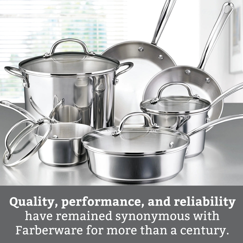 Farberware Millennium 10 Piece Stainless Steel Cookware Set W263041