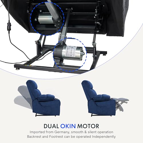 FLEXISPOT XL31 Power Lift Recliner Chair for Elderly, Electric Massage & Heat, PU Leather, Black C786106