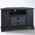 Pemberly Row 48" Corner TV Stand in Black