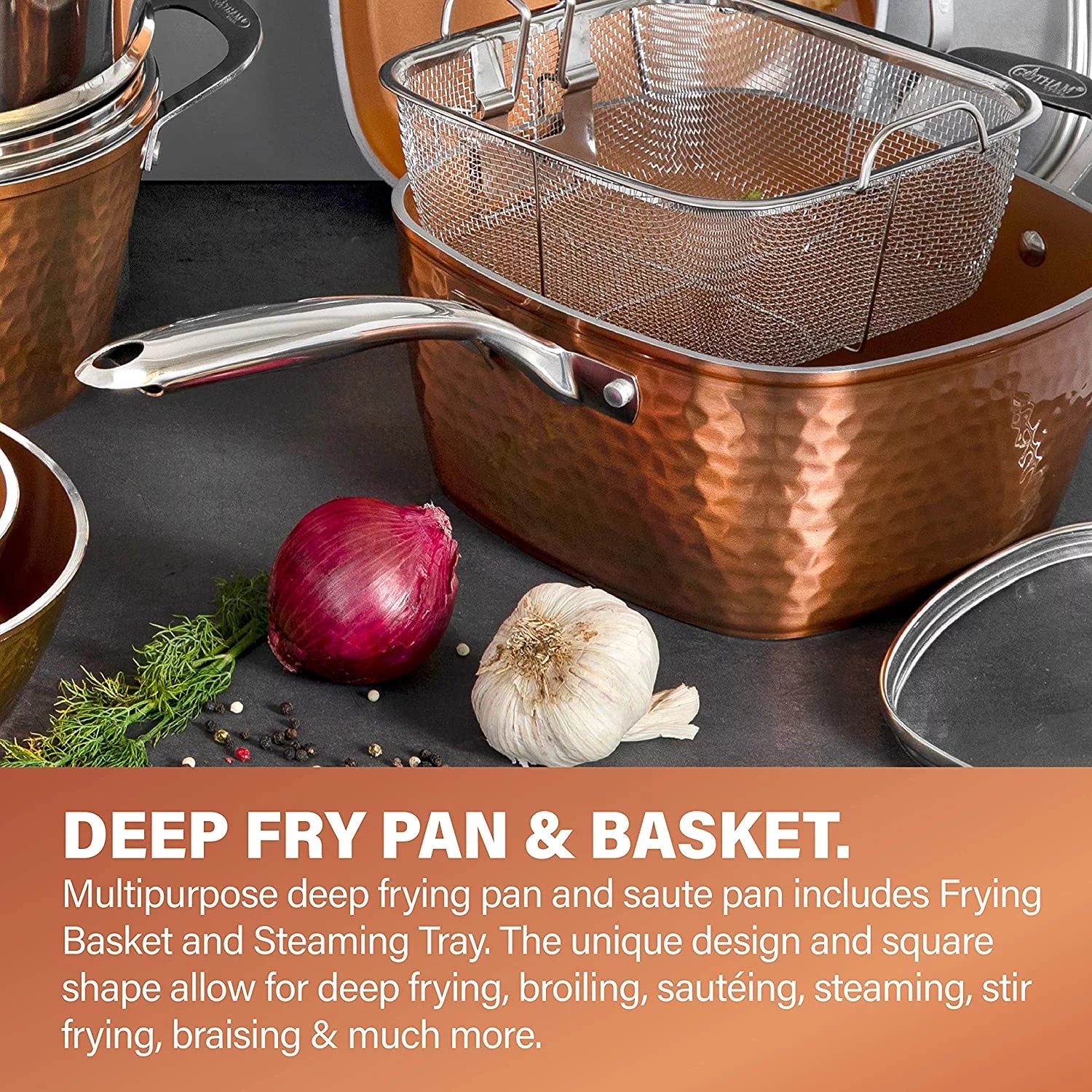 Gotham Steel Hammered Copper 20-Piece Cookware & Bakeware Set U8093