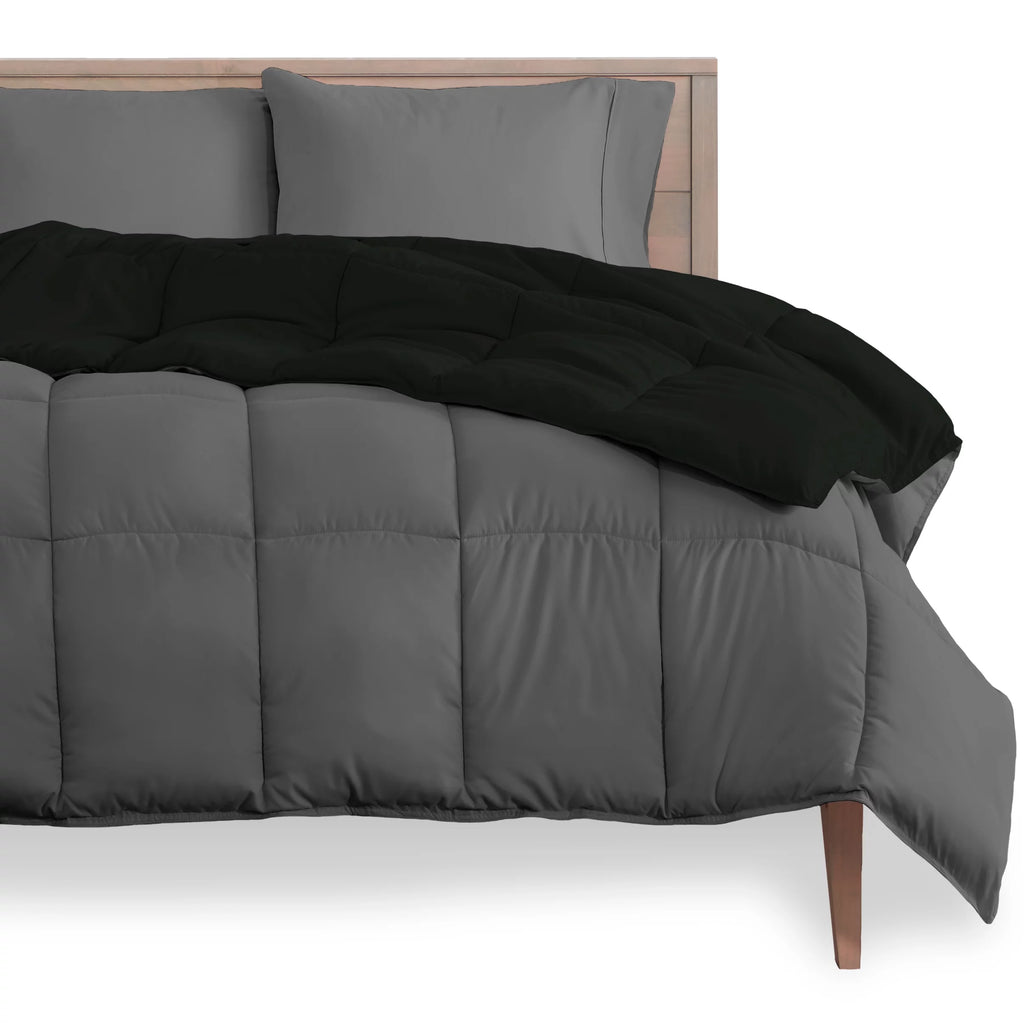 Bare Home 1800 Collection Plush Comforter King, Reversible Washable L8346