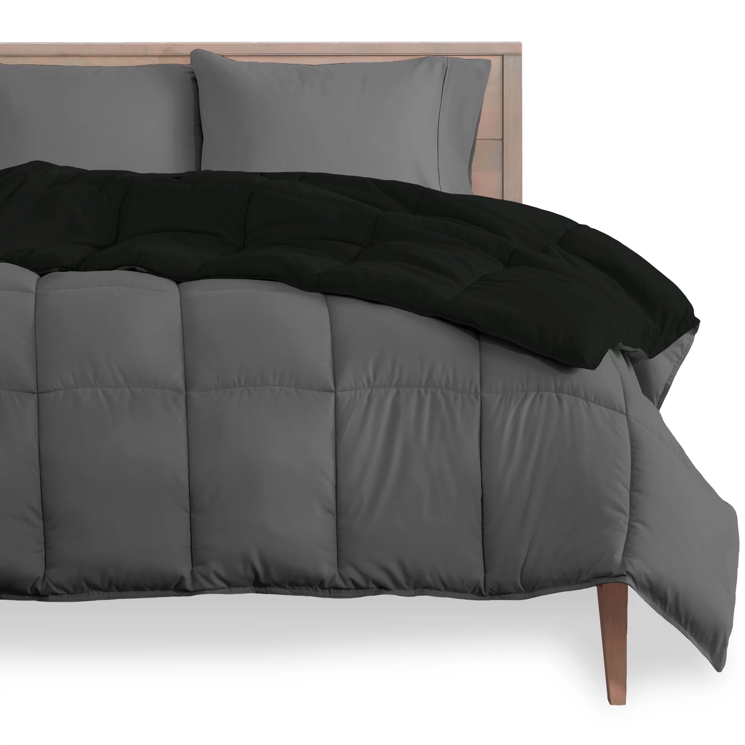 Bare Home 1800 Collection Plush Comforter King, Reversible Washable L8346