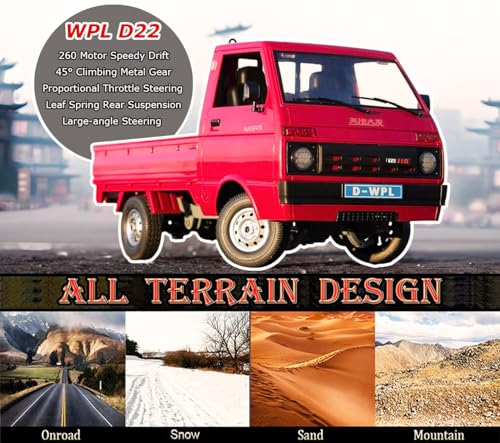 RC Kei Truck WPL D22 1/10 RTR RWD Pickup Remote Control Car A129