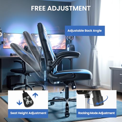Gaming Chair with Footrest, Lumbar Support, Red/Black M9231