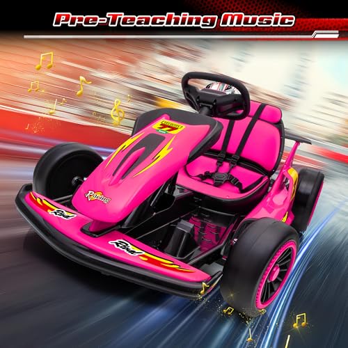24V Electric Go Kart for Kids, 400W Drift Cart with EVA Tires, Red Y5542