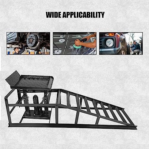 2 Pack Hydraulic Car Ramps 5T Low Profile Vehicle Lift Service Ramps X117