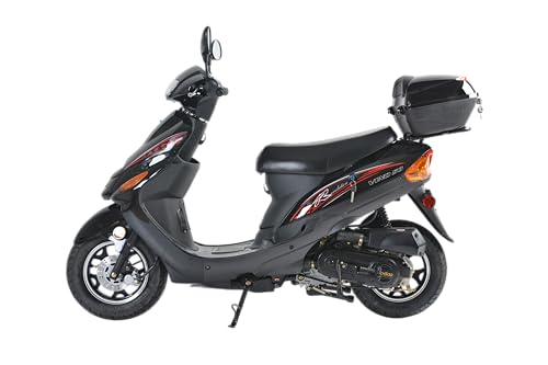 HHH Upgraded Street Moped 49cc/50cc Gas Scooter with Rear Storage Trunk (RED) V592