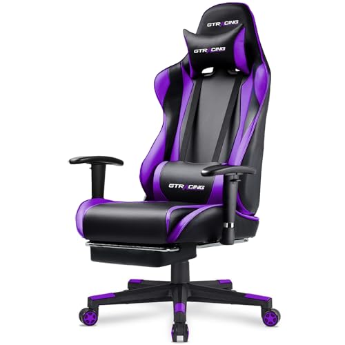 GTRACING Gaming Chair with Footrest, Blue R841