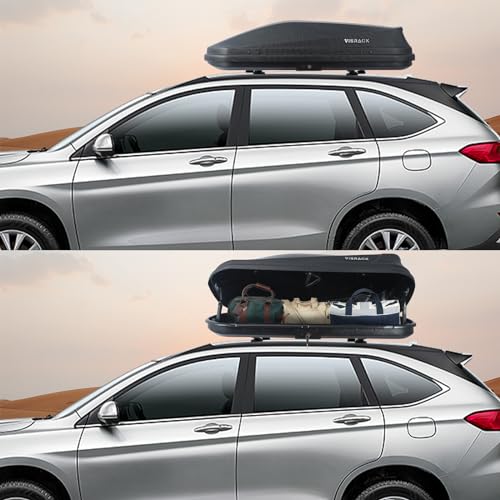 Gray Rooftop Cargo Box Carrier 13 Cubic Feet Waterproof Dual Side Opening R15660