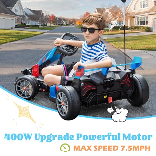 Licensed BMW 36V Electric Drift Go Kart for Kids, 7.5 MPH, White M530400