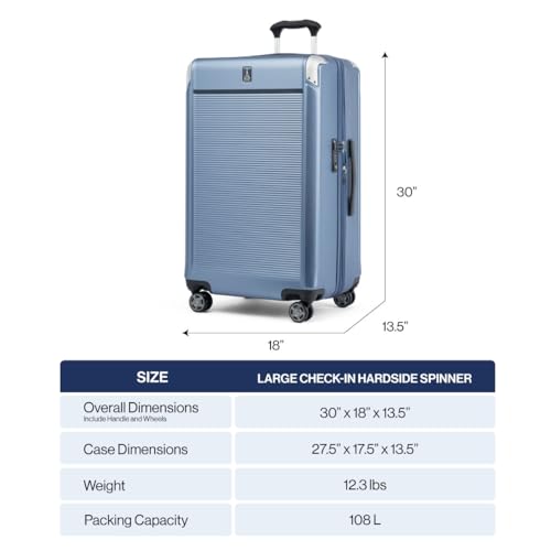 Travelpro Platinum Elite Hardside Expandable Carry-On Luggage, 8 Wheel Spinner, TSA Lock, 20-Inch X826544