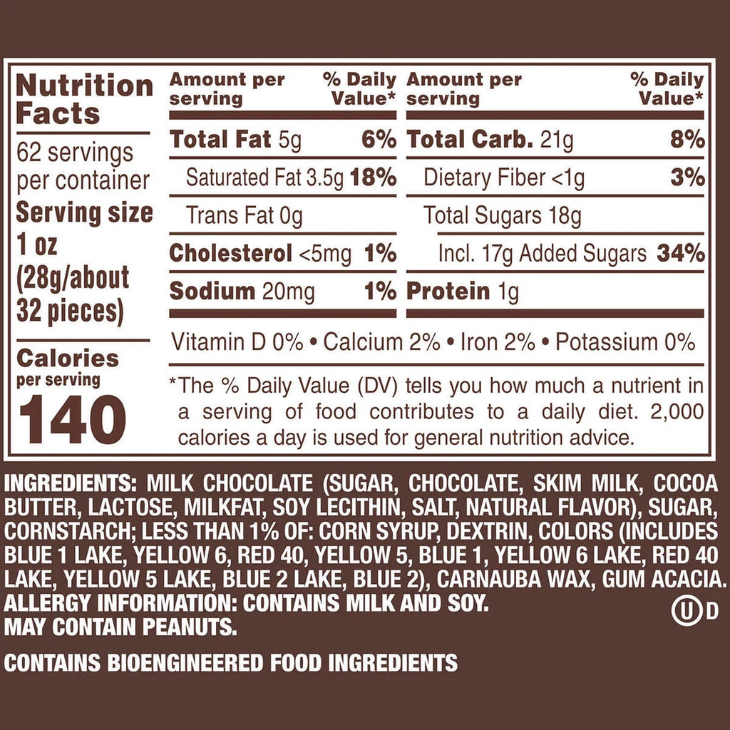 M&M's Milk Chocolate Candy, 62 oz Jar M628406
