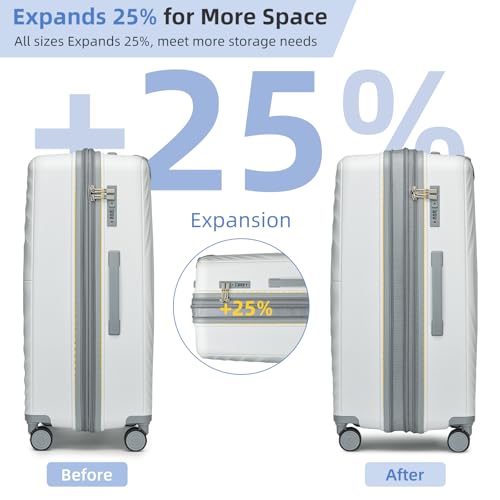 LARVENDER Luggage Sets 3 Piece, 20in Carry On PP Hardshell Suitcase with Spinner Wheels Q3160