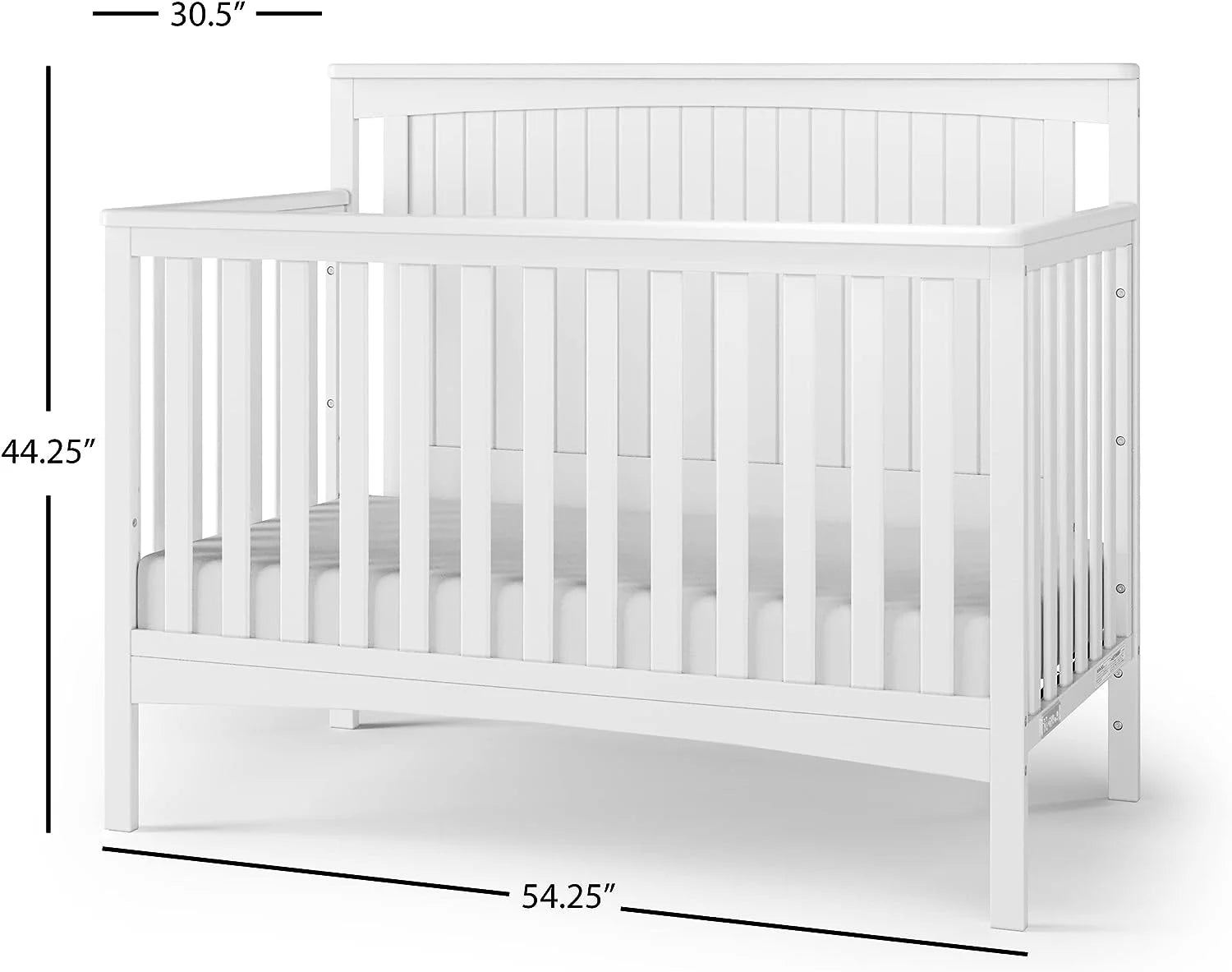 Child Craft Scout 4-in-1 Convertible Crib, Matte White E9812