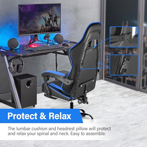 Gaming Chair with Footrest, Lumbar Support, Red/Black M9231