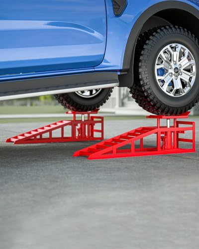 Hydraulic Car Ramps, 4-Position Adjustment, 5T Capacity, Low Profile I6327