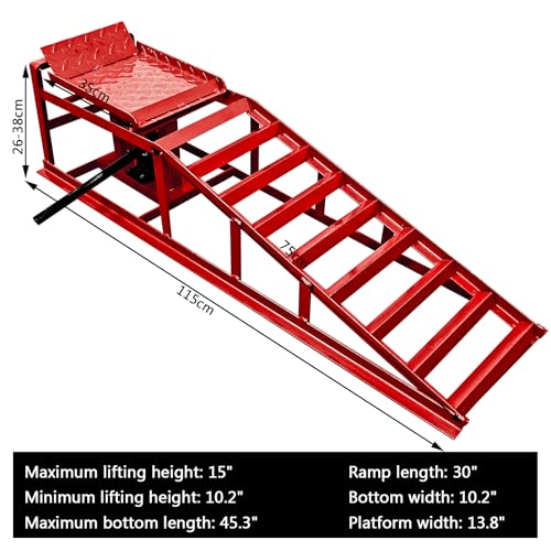 Hydraulic Car Ramps 2 Pcs 11000lbs with Support Jack J180
