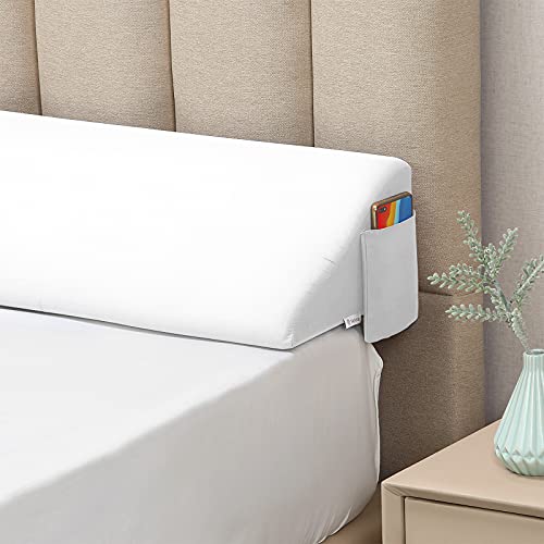 Vekkia King Bed Wedge Pillow for Headboard Mattress Gap Filler, Blue 76"x10"x6" C139495