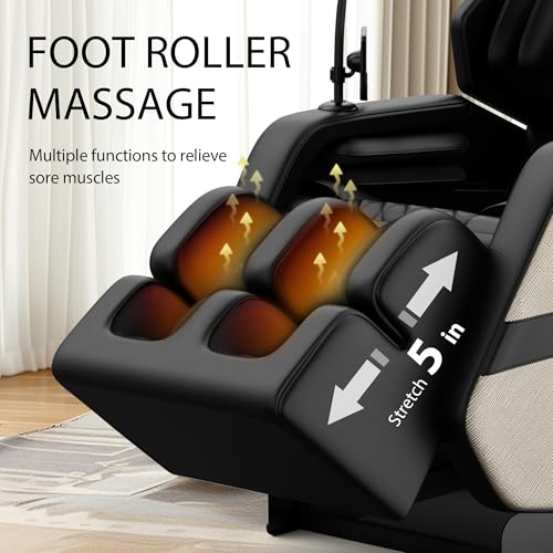 Gold Full Body Massage Chair with Airbags and Foot Roller C8518