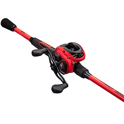 Lew's MACH Smash Baitcast Reel and Fishing Rod Combo, IM6 Graphite, Red P923