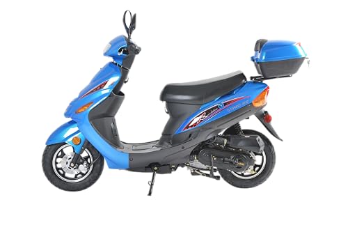 HHH Upgraded Street Moped 49cc/50cc Gas Scooter with Rear Storage Trunk (RED) V592
