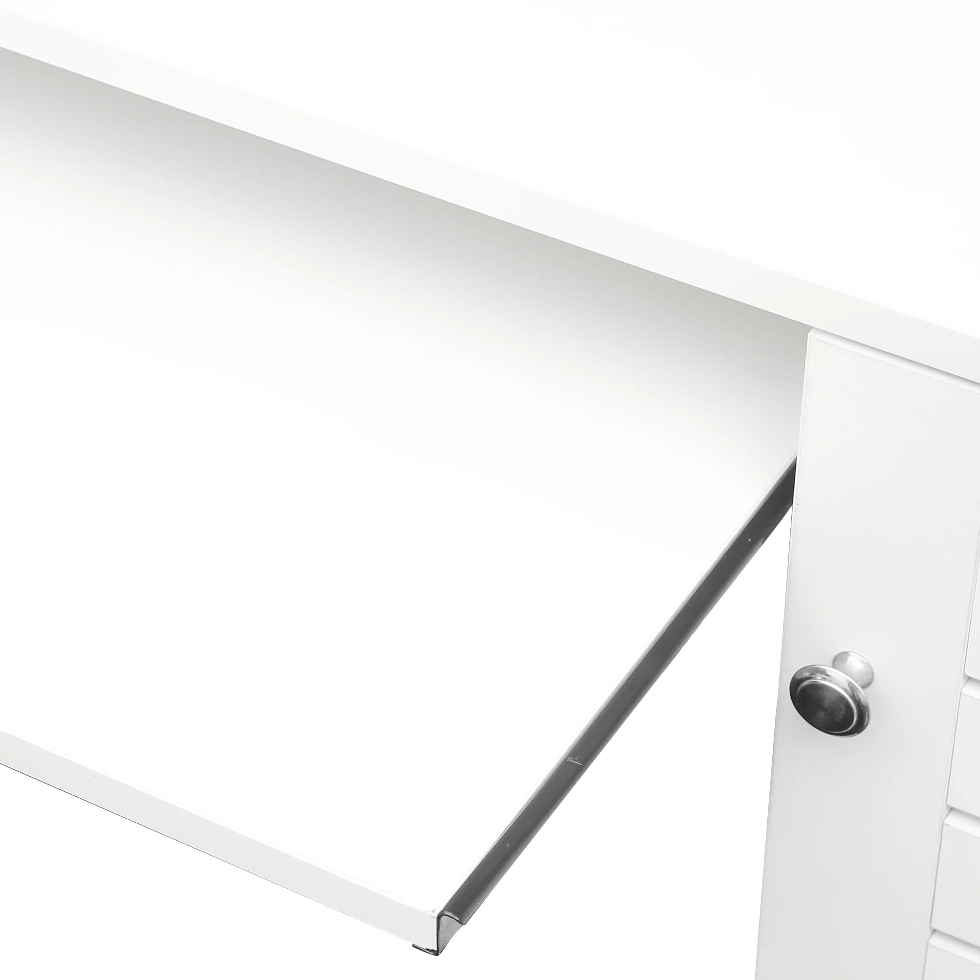 Holaki Computer Desk with Hutch, Antiqued White Finish D126