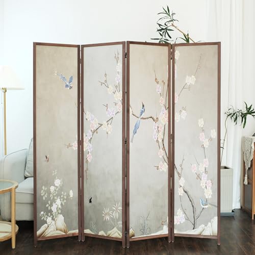 6 Panel Room Divider Screen, Double Faced, Mountain Landscape, 67" H x 94.5" W B114