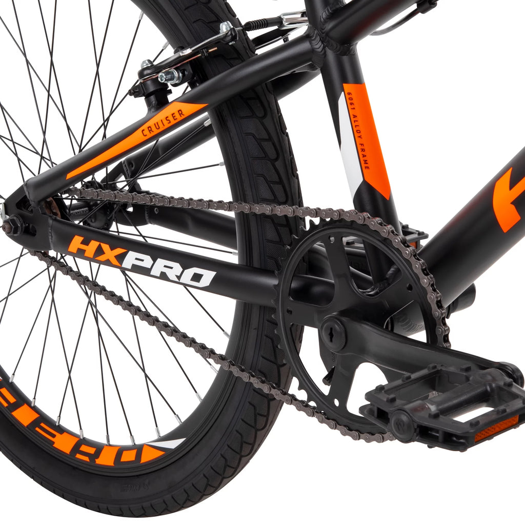 Huffy HX Pro Cruiser 24-inch Aluminum BMX Bike, Black/Orange X7485