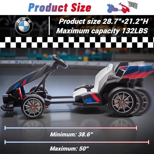 BMW Licensed 24V 9AH Electric Drift Kart for Kids, 7.5 MPH, Grey F94684