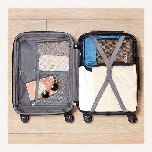 Amazon Basics 21" Hardside Carry-On Luggage with Wheels, Expandable, Black L489