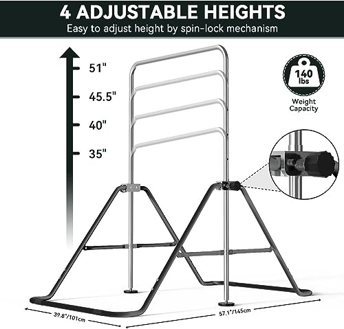 FBSPORT Gymnastics Bar for Kids, Adjustable Height, Folding W6973