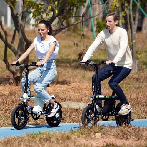 isinwheel U1 Folding Electric Bike, 500W Motor, 20 mph, Black O499