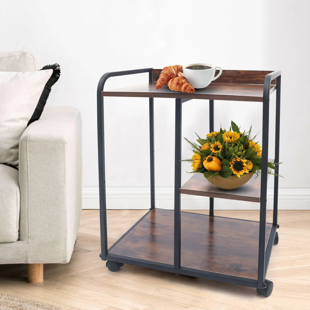 3-Tier Printer Stand with Storage Rolling Cart T6391