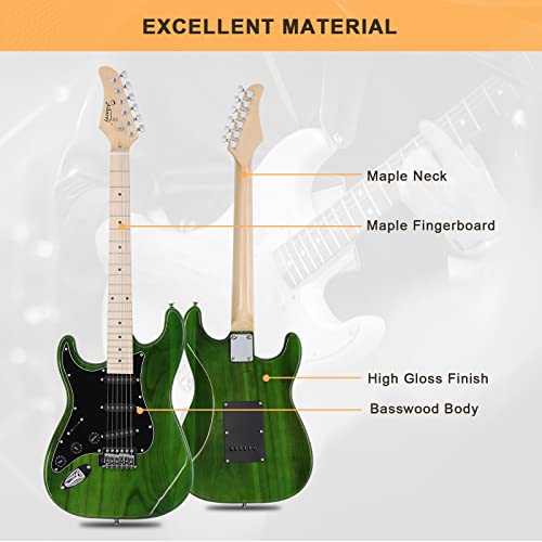 GLARRY Full Size Electric Guitar with 20W Amp and Accessories Pack (Blue) C3431