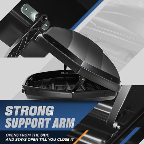 Auto Dynasty Hard Shell Roof Top Car Storage Cargo Carrier, Glossy Black L344