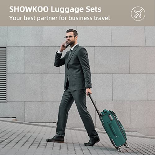 SHOWKOO Luggage Sets 3 Piece Softside Expandable Suitcase with Spinner Wheels TSA Lock K987