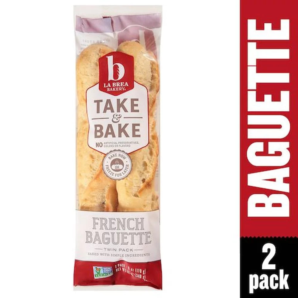 Labrea Bakery French Take and Bake Baguette Bread, Twin Pack, 12 oz O2077
