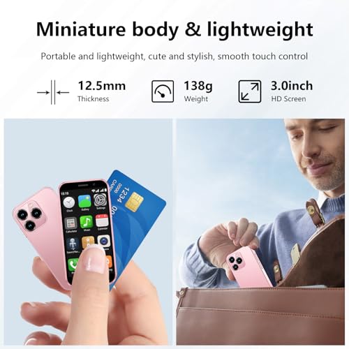 Mini Phone 4G Unlocked Small Smartphone 3.0" Touch Screen Dual SIM 2GB+16GB Black P776944