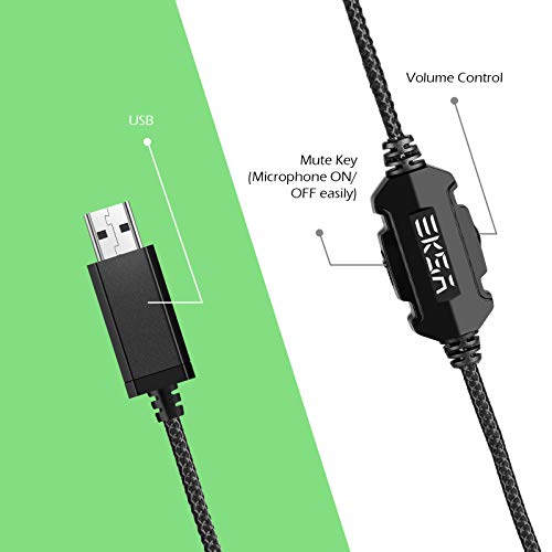 EKSA E1000 Gaming Headset with Noise Canceling Mic, 7.1 Surround Sound, Blue A702814