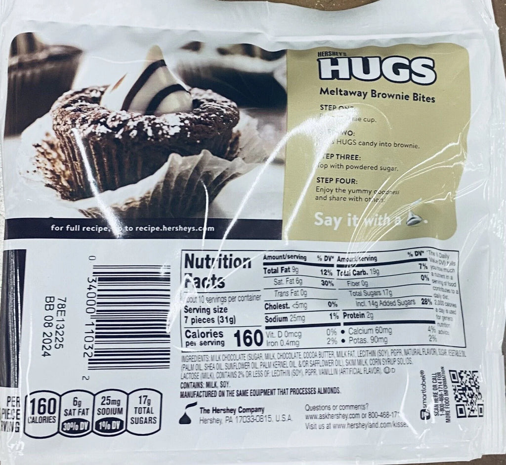Hershey's HUGS Milk Chocolate & White Creme Candy Share Pack 10.6 oz Z7842