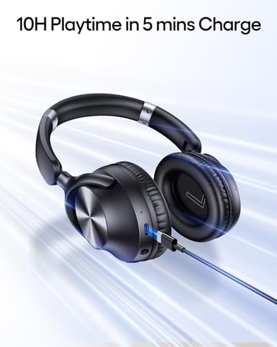 TAGRY Active Noise Cancelling Wireless Over Ear Headphones Black A977974